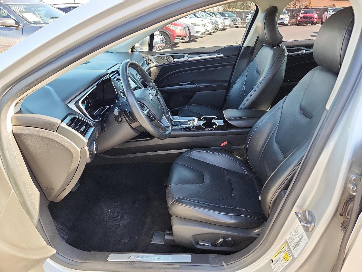 2016 Ingot Silver - UX /Charcoal Black - CW Ford Fusion Titanium (3FA6P0K93GR) with an EcoBoost 2L I-4 gasoline direct injection, DOHC, variable valve control, intercooled turbo, regular unleaded, engine with 231HP engine, located at 4110 Avenue Q, Lubbock, 79412, 33.556553, -101.855820 - Photo#6