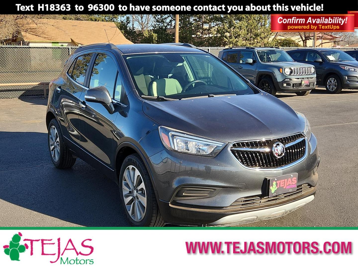 2017 GRAY Buick Encore Preferred (KL4CJASB5HB) with an ENGINE, ECOTEC TURBO 1.4L VARIABLE VALVE TIMING DOHC 4-CYLINDER SEQUENTIAL MFI engine, located at 4110 Avenue Q, Lubbock, 79412, 33.556553, -101.855820 - 02/08/2025 KEY INENVELOPE GOD - Photo#0