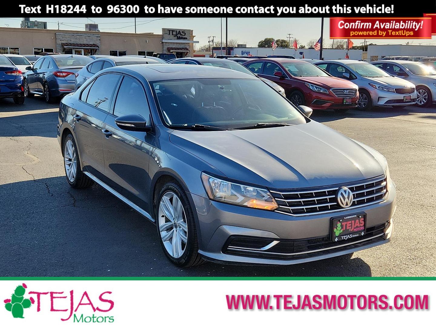 2019 GRAY Volkswagen Passat 2.0T Wolfsburg Edition (1VWLA7A34KC) with an Engine: 2.0L TSI I-4 Turbocharged -inc: DOHC 16-valve, direct fuel injection engine, located at 4110 Avenue Q, Lubbock, 79412, 33.556553, -101.855820 - Photo#0