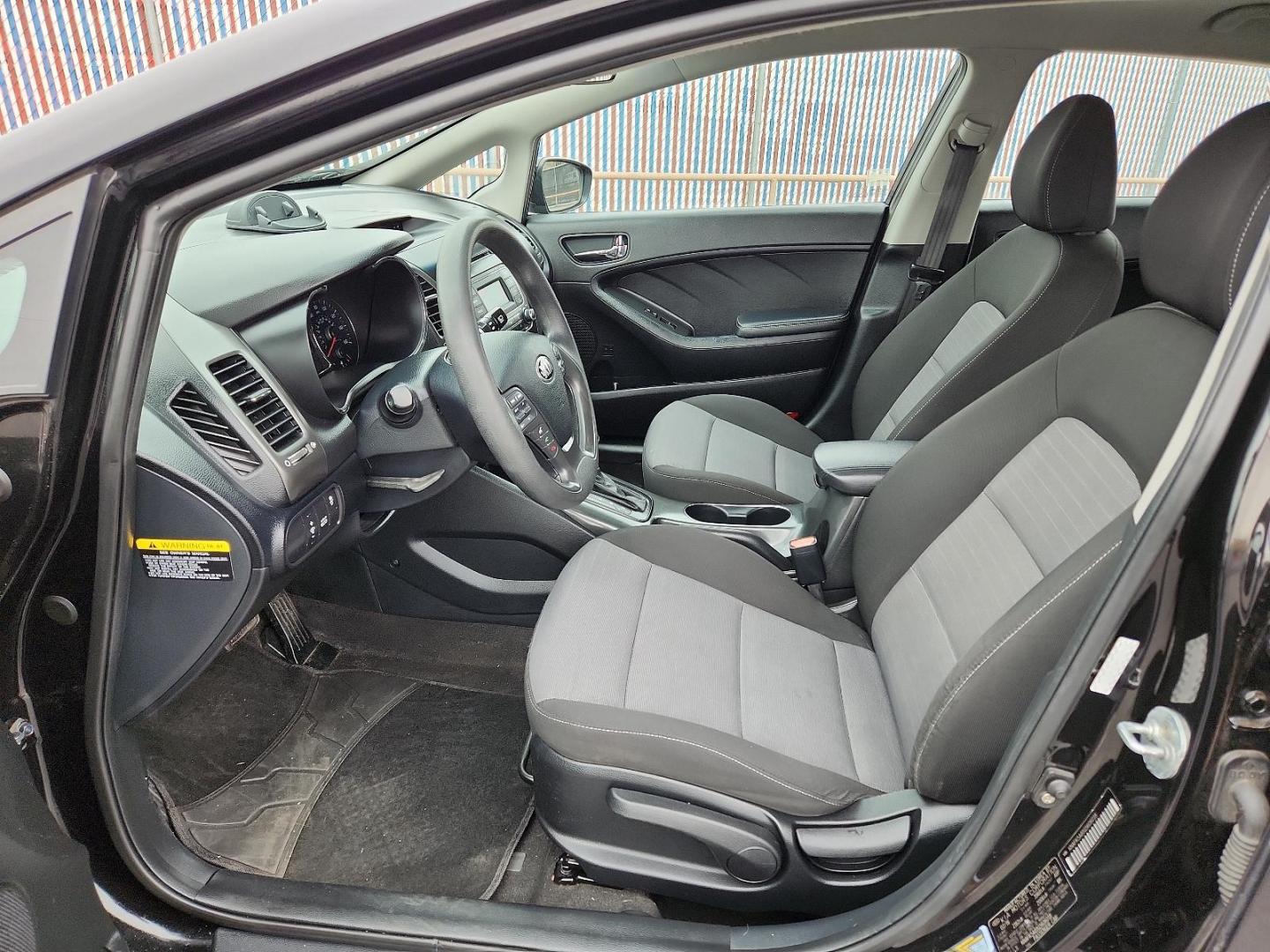 2016 BLACK Kia Forte LX (KNAFK5A81G5) with an 2L I-4 gasoline direct injection, DOHC, D-CVVT variable valve control, regular unleaded, engine with 173HP engine, located at 4110 Avenue Q, Lubbock, 79412, 33.556553, -101.855820 - 03/13/2025 KEY IN ENVELOPE GOD - Photo#6