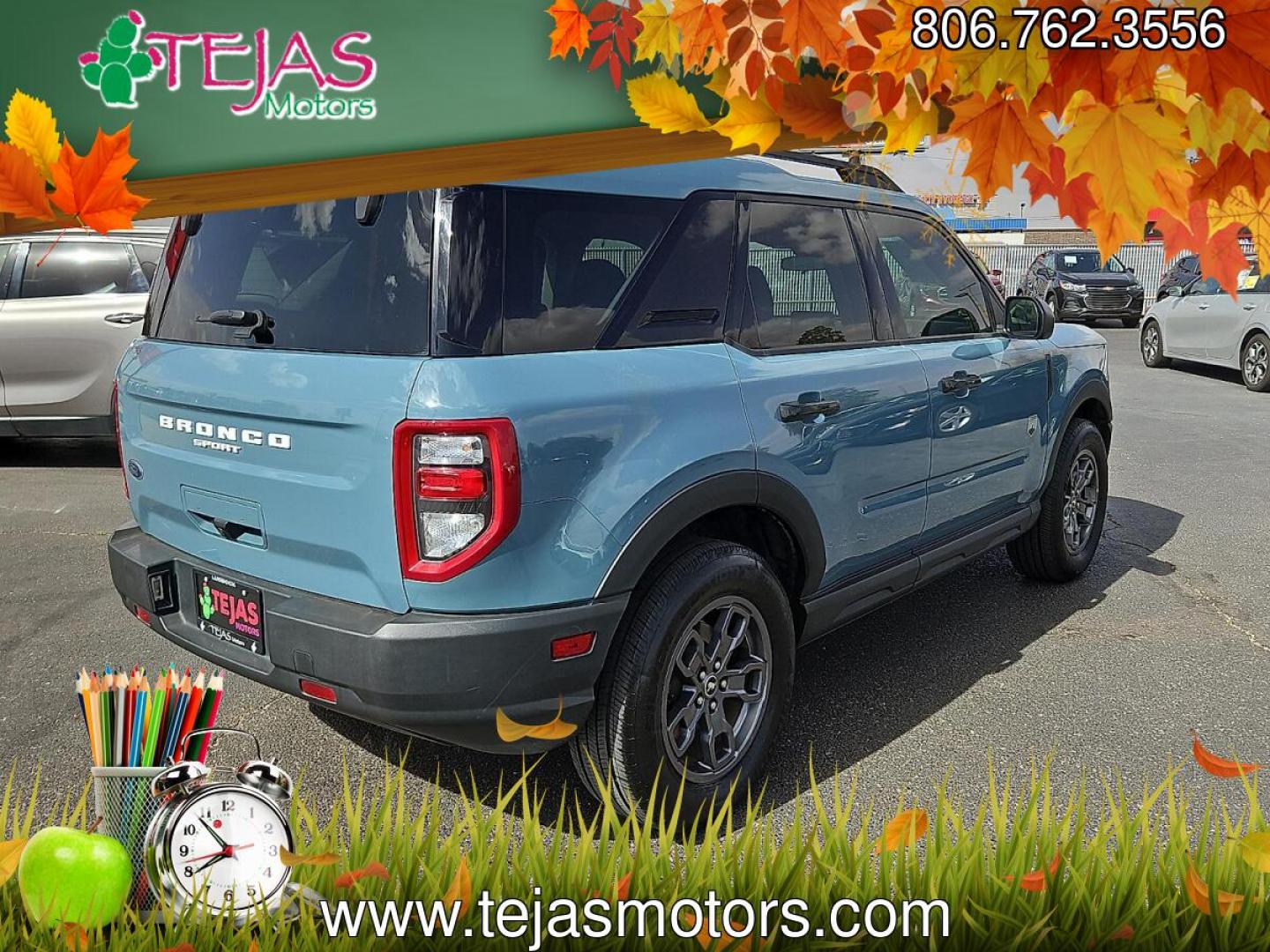 2023 Atlas Blue Metallic - B3 /Medium Dark Slate - QV Ford Bronco Sport Big Bend (3FMCR9B67PR) with an EcoBoost 1.5L I-3 port/direct injection, DOHC, Ti-VCT variable valve control, intercooled turbo, regular unleaded, engine with 181HP engine, located at 4110 Avenue Q, Lubbock, 79412, 33.556553, -101.855820- Photo#3