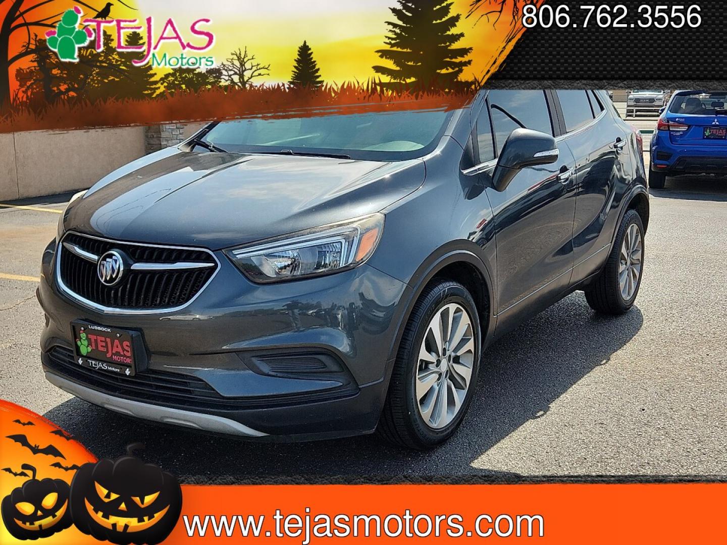 2017 Graphite Gray Metallic - GK2 /Ebony - AFN Buick Encore Preferred (KL4CJASBXHB) with an Ecotec 1.4L I-4 DOHC, variable valve control, intercooled turbo, regular unleaded, engine with 138HP engine, located at 4110 Avenue Q, Lubbock, 79412, 33.556553, -101.855820- Photo#1