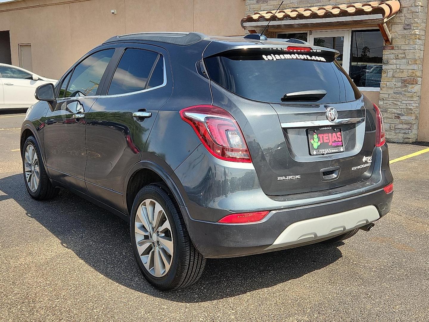 2017 Graphite Gray Metallic - GK2 /Ebony - AFN Buick Encore Preferred (KL4CJASBXHB) with an Ecotec 1.4L I-4 DOHC, variable valve control, intercooled turbo, regular unleaded, engine with 138HP engine, located at 4110 Avenue Q, Lubbock, 79412, 33.556553, -101.855820 - Photo#2