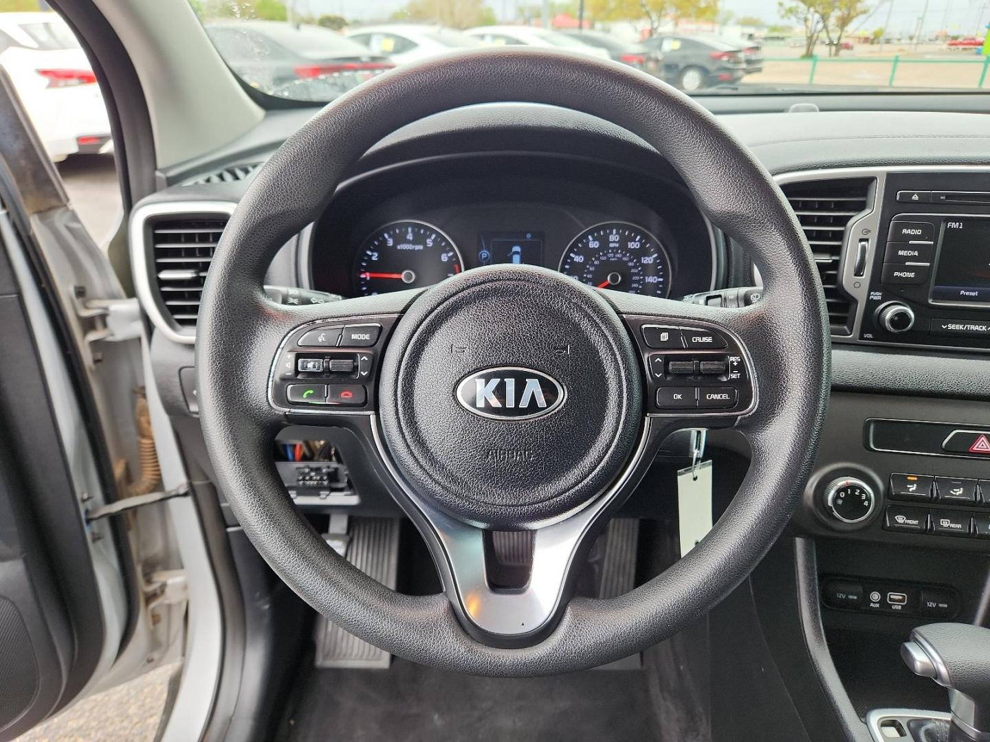 2017 SILVER Kia Sportage LX (KNDPM3AC3H7) with an Theta II 2.4L I-4 gasoline direct injection, DOHC, D-CVVT variable valve control, regular unleaded, engine with 181HP engine, located at 4110 Avenue Q, Lubbock, 79412, 33.556553, -101.855820 - Photo#10