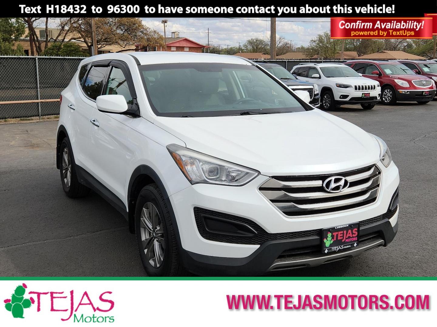 2016 WHITE Hyundai Santa Fe Sport 2.4L (5XYZT3LB3GG) with an Theta II 2.4L I-4 gasoline direct injection, DOHC, variable valve control, regular unleaded, engine with 190HP engine, located at 4110 Avenue Q, Lubbock, 79412, 33.556553, -101.855820 - Photo#0