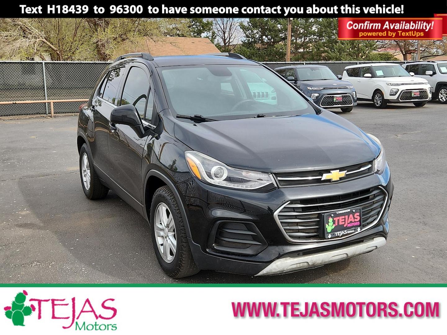 2018 BLACK Chevrolet Trax LT (3GNCJLSB3JL) with an ECOTEC 1.4L I-4 DOHC, VVT variable valve control, intercooled turbo, regular unleaded, engine with 138HP engine, located at 4110 Avenue Q, Lubbock, 79412, 33.556553, -101.855820 - Photo#0