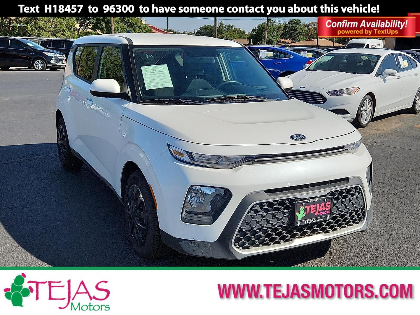 2020 WHITE Kia Soul LX (KNDJ23AU2L7) with an 2L I-4 DOHC, D-CVVT variable valve control, regular unleaded, engine with 147HP engine, located at 4110 Avenue Q, Lubbock, 79412, 33.556553, -101.855820 - 04/18/2025 KEY IN ENVELOPE GOD - Photo#0