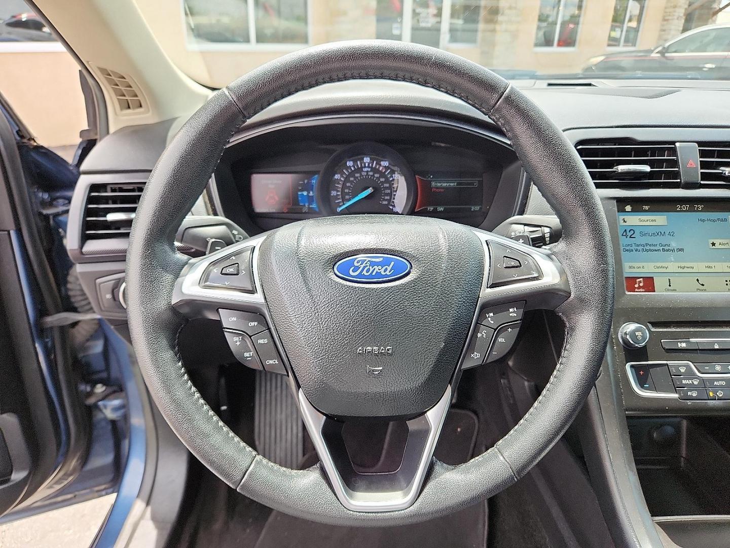 2018 BLUE Ford Fusion SE (3FA6P0HDXJR) with an EcoBoost 1.5L I-4 gasoline direct injection, DOHC, Ti-VCT variable valve control, intercooled turbo, regular unleaded, engine with 181HP engine, located at 4110 Avenue Q, Lubbock, 79412, 33.556553, -101.855820 - 04/29/2025 KEY IN ENVELOPE GOD - Photo#10