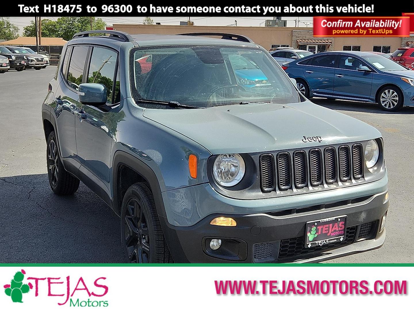2018 GRAY Jeep Renegade Altitude 4x4 (ZACCJBBB3JP) with an Tigershark MultiAir 2.4L I-4 variable valve control, regular unleaded, engine with 180HP engine, located at 4110 Avenue Q, Lubbock, 79412, 33.556553, -101.855820 - 05/02/2025 KEY IN ENVELOPE GOD - Photo#0