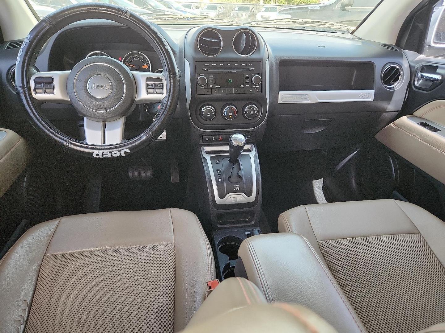 2014 WHITE /Light Pebble Beige/Dark Slate Gray - DK Jeep Compass Latitude (1C4NJCEB5ED) with an 2.4L I-4 DOHC, variable valve control, regular unleaded, engine with 172HP engine, located at 4110 Avenue Q, Lubbock, 79412, 33.556553, -101.855820 - Photo#7