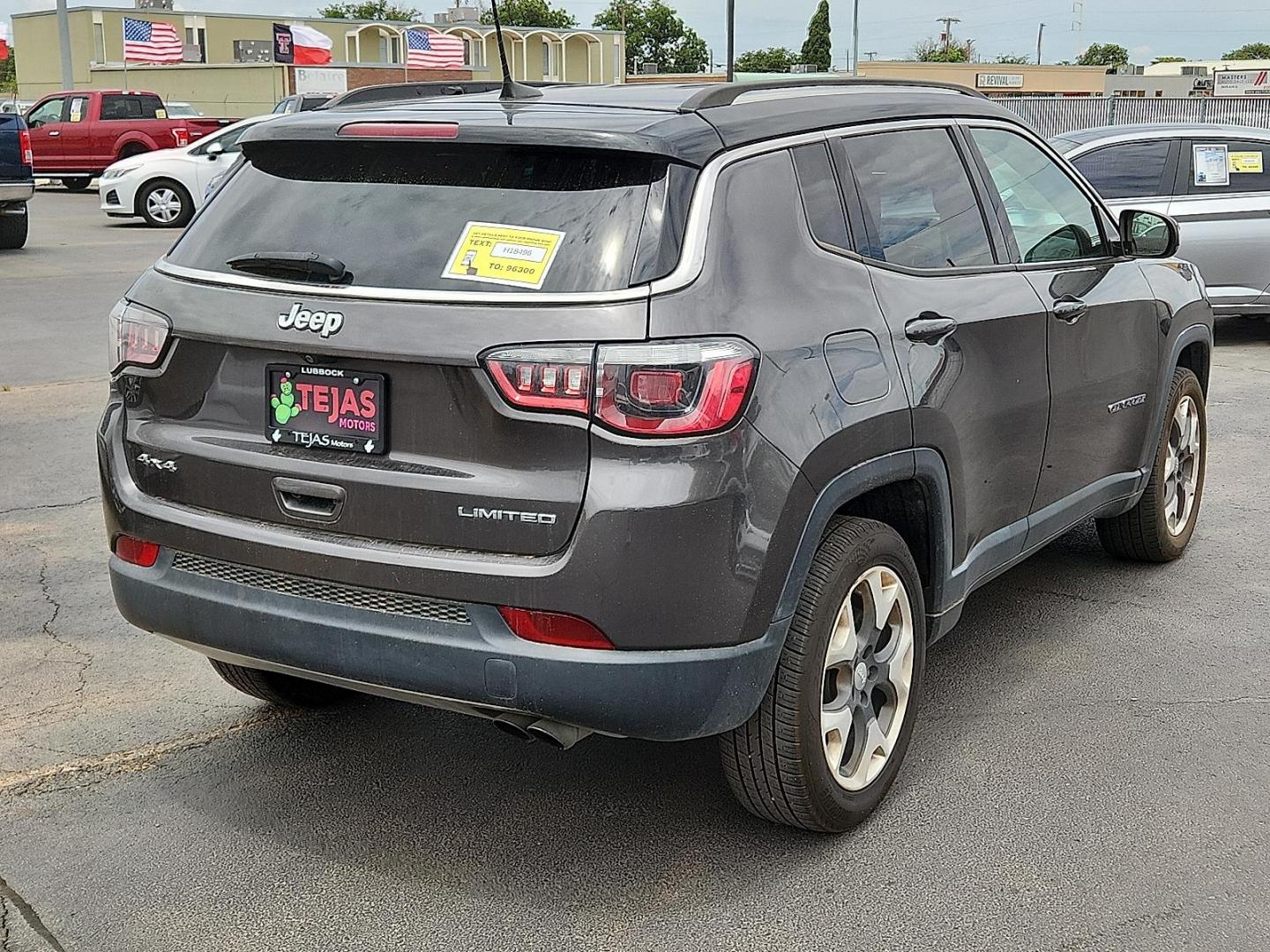 2018 GRAY Jeep Compass Limited 4x4 (3C4NJDCB4JT) with an 2.4L I-4 variable valve control, regular unleaded, engine with 180HP engine, located at 4110 Avenue Q, Lubbock, 79412, 33.556553, -101.855820 - 05/13/2025 KEY IN ENVELOPE GOD - Photo#1