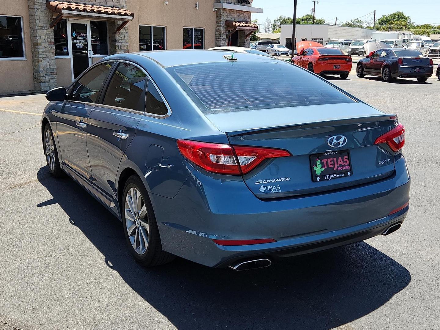 2015 BLUE Hyundai Sonata Sport (5NPE34AF3FH) with an 2.4L I-4 gasoline direct injection, DOHC, variable valve control, regular unleaded, engine with 185HP engine, located at 4110 Avenue Q, Lubbock, 79412, 33.556553, -101.855820 - 05/02/2025 KEY IN ENVELOPE GOD - Photo#2