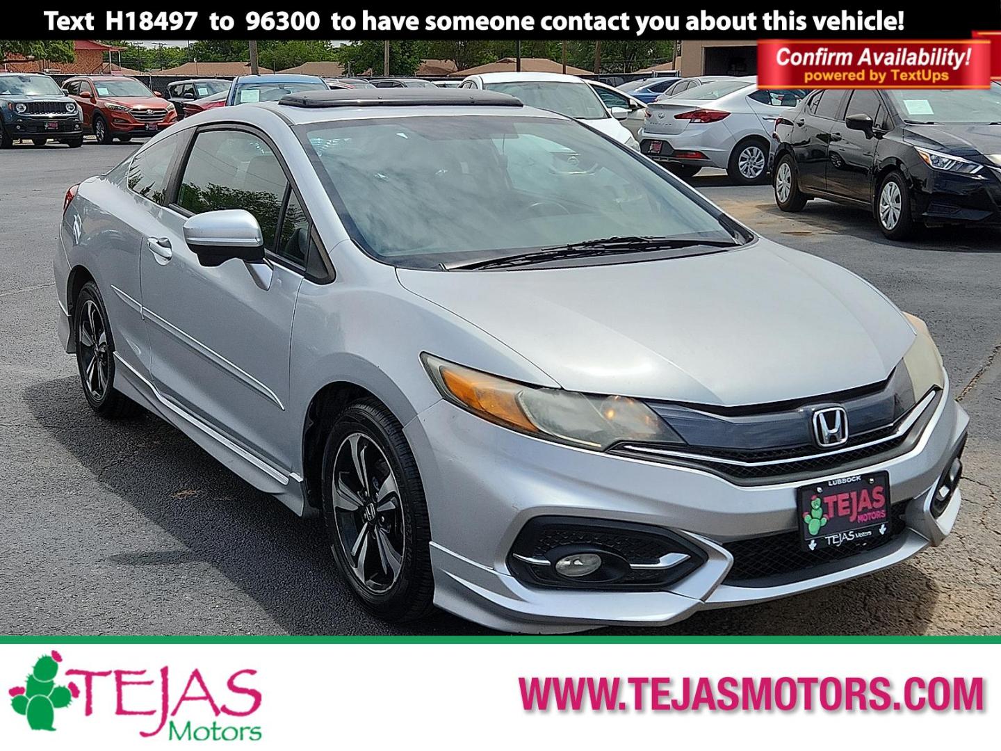 2015 SILVER Honda Civic EX (2HGFG3B84FH) with an 1.8L I-4 i-VTEC variable valve control, regular unleaded, engine with 143HP engine, located at 4110 Avenue Q, Lubbock, 79412, 33.556553, -101.855820 - Photo#0