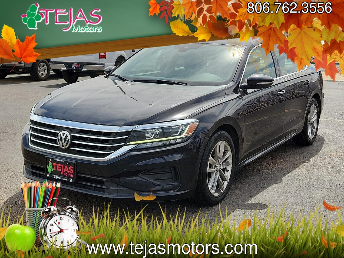 2020 /Titan Black - HL Volkswagen Passat 2.0T SE (1VWSA7A35LC) with an 2L I-4 gasoline direct injection, DOHC, variable valve control, intercooled turbo, regular unleaded, engine with 174HP engine, located at 4110 Avenue Q, Lubbock, 79412, 33.556553, -101.855820- Photo#1