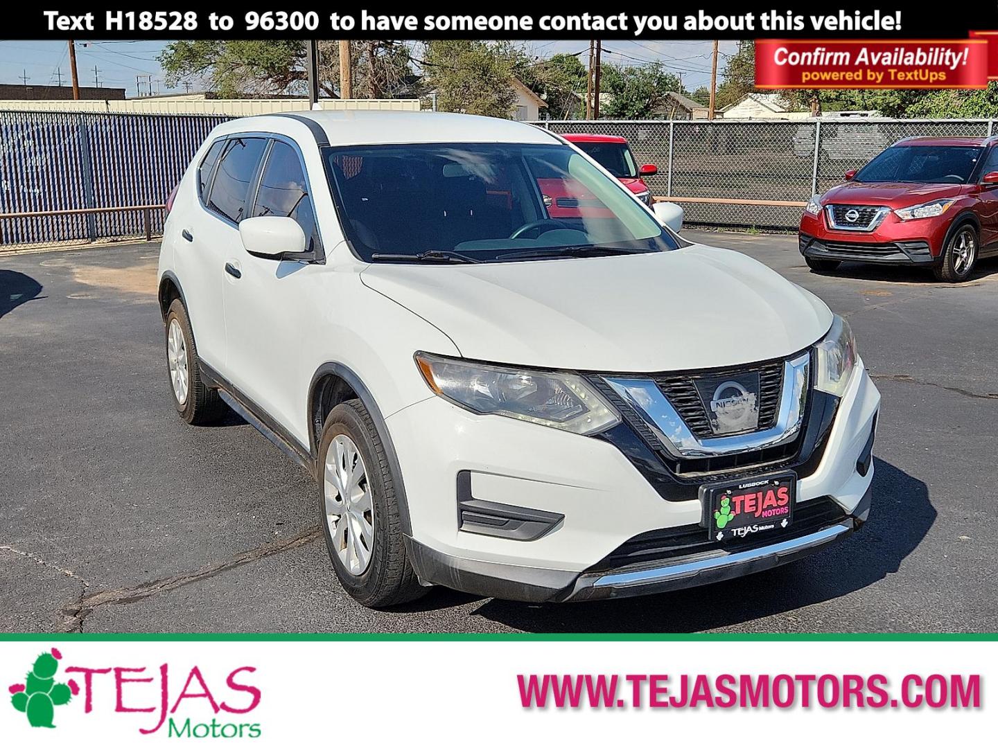 2017 WHITE Nissan Rogue S (KNMAT2MV5HP) with an 2.5L I-4 DOHC, variable valve control, regular unleaded, engine with 170HP engine, located at 4110 Avenue Q, Lubbock, 79412, 33.556553, -101.855820 - 06/21/2025 KEY IN ENVELOPE GOD - Photo#0
