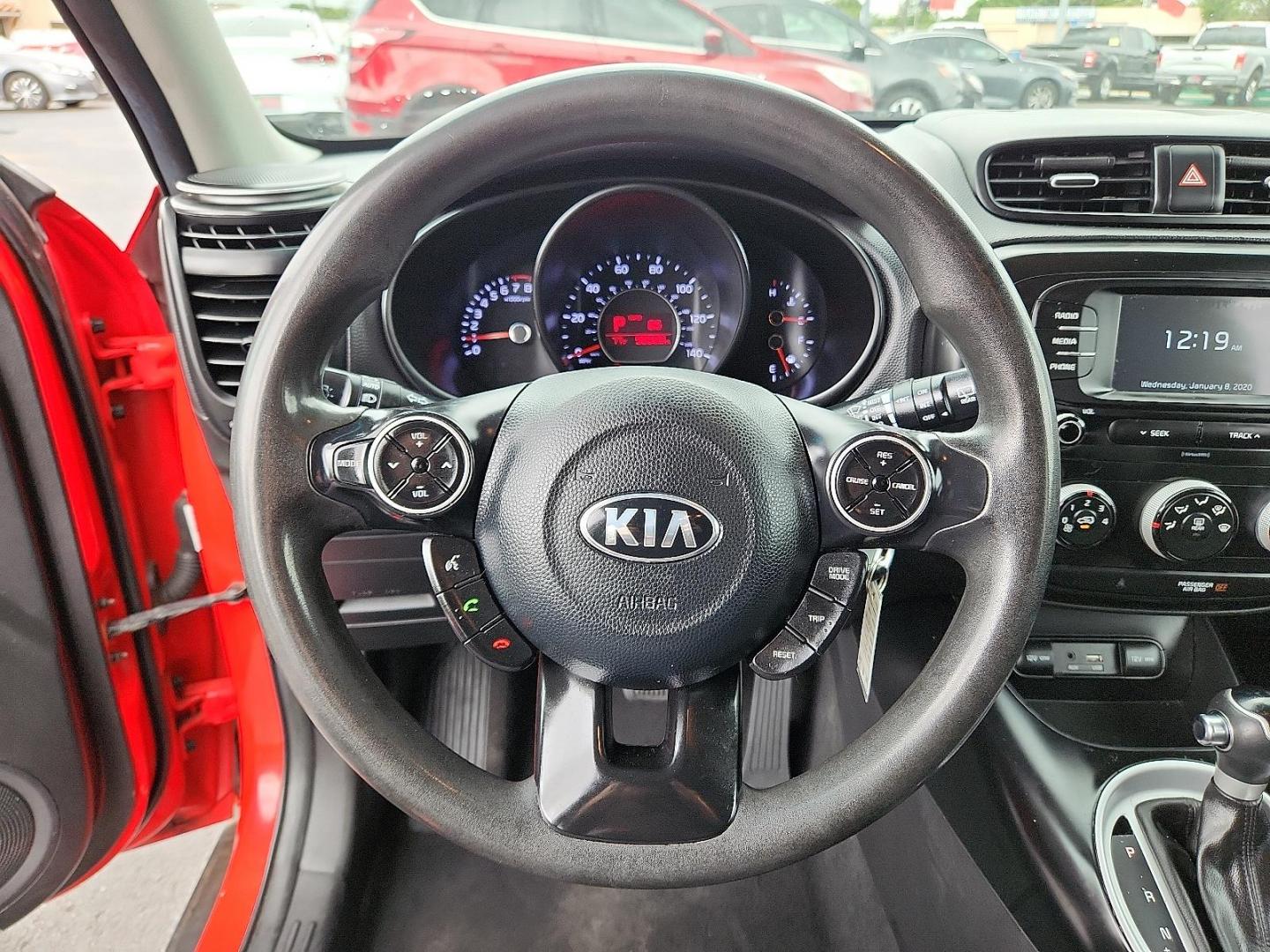 2019 RED Kia Soul (KNDJN2A27K7) with an Gamma 1.6L I-4 gasoline direct injection, DOHC, D-CVVT variable valve control, regular unleaded, engine with 130HP engine, located at 4110 Avenue Q, Lubbock, 79412, 33.556553, -101.855820 - Photo#10