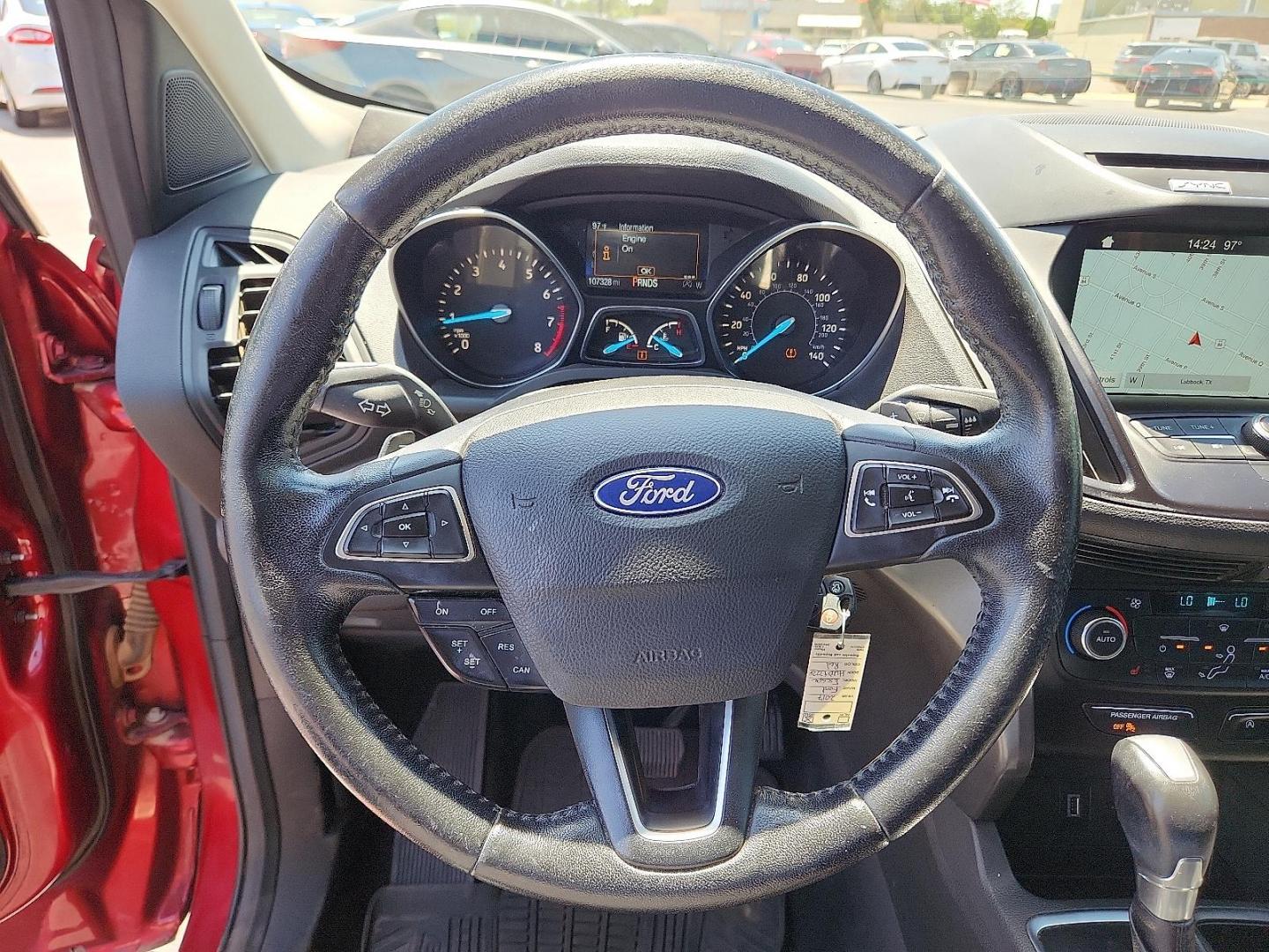 2017 RED Ford Escape SE (1FMCU0GD5HU) with an EcoBoost 1.5L I-4 gasoline direct injection, DOHC, variable valve control, intercooled turbo, regular unleaded, engine with 179HP engine, located at 4110 Avenue Q, Lubbock, 79412, 33.556553, -101.855820 - 07/05/2025 KEY IN ENVELOPE GOD - Photo#10