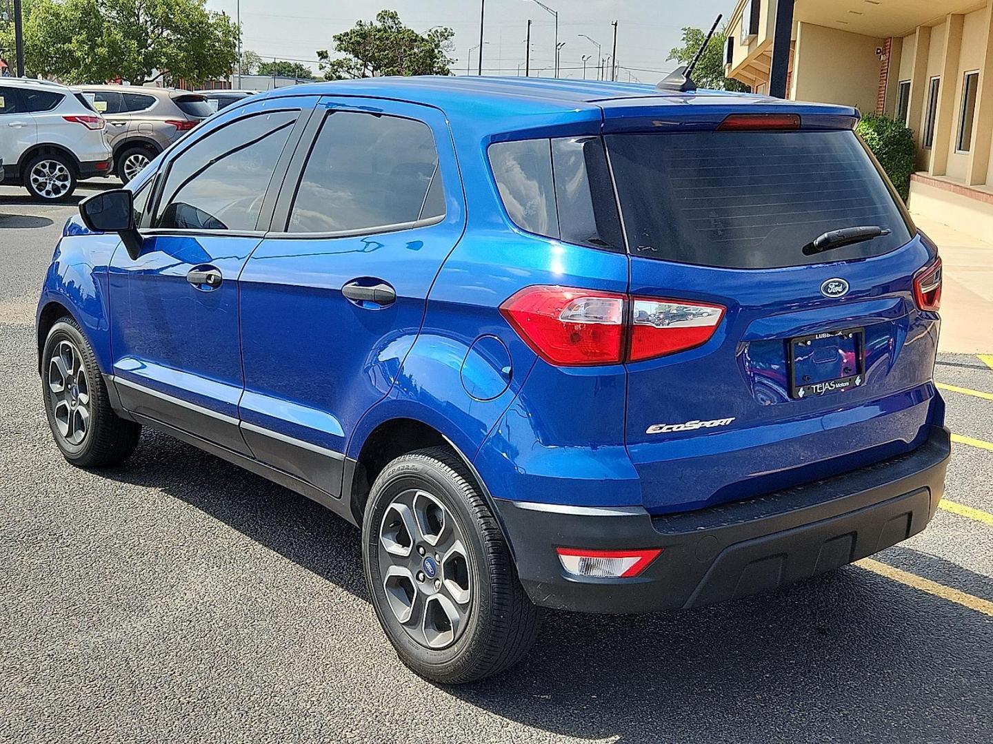 2021 Lightning Blue Metallic - N6 /Medium Stone - MM Ford EcoSport S (MAJ3S2FE8MC) with an EcoBoost 1L I-3 gasoline direct injection, DOHC, variable valve control, intercooled turbo, regular unleaded, engine with 123HP engine, located at 4110 Avenue Q, Lubbock, 79412, 33.556553, -101.855820 - 07/29/2025 KEY IN ENVELOPE GOD - Photo#2