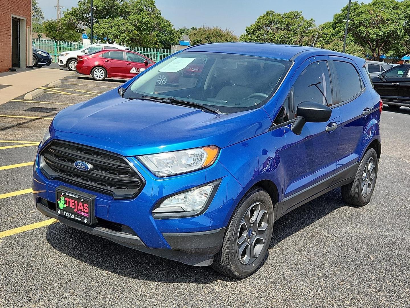 2021 Lightning Blue Metallic - N6 /Medium Stone - MM Ford EcoSport S (MAJ3S2FE8MC) with an EcoBoost 1L I-3 gasoline direct injection, DOHC, variable valve control, intercooled turbo, regular unleaded, engine with 123HP engine, located at 4110 Avenue Q, Lubbock, 79412, 33.556553, -101.855820 - 07/29/2025 KEY IN ENVELOPE GOD - Photo#4