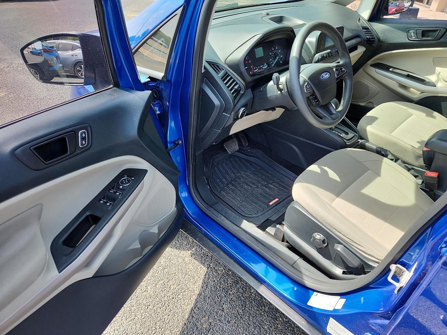 2021 Lightning Blue Metallic - N6 /Medium Stone - MM Ford EcoSport S (MAJ3S2FE8MC) with an EcoBoost 1L I-3 gasoline direct injection, DOHC, variable valve control, intercooled turbo, regular unleaded, engine with 123HP engine, located at 4110 Avenue Q, Lubbock, 79412, 33.556553, -101.855820 - 07/29/2025 KEY IN ENVELOPE GOD - Photo#7