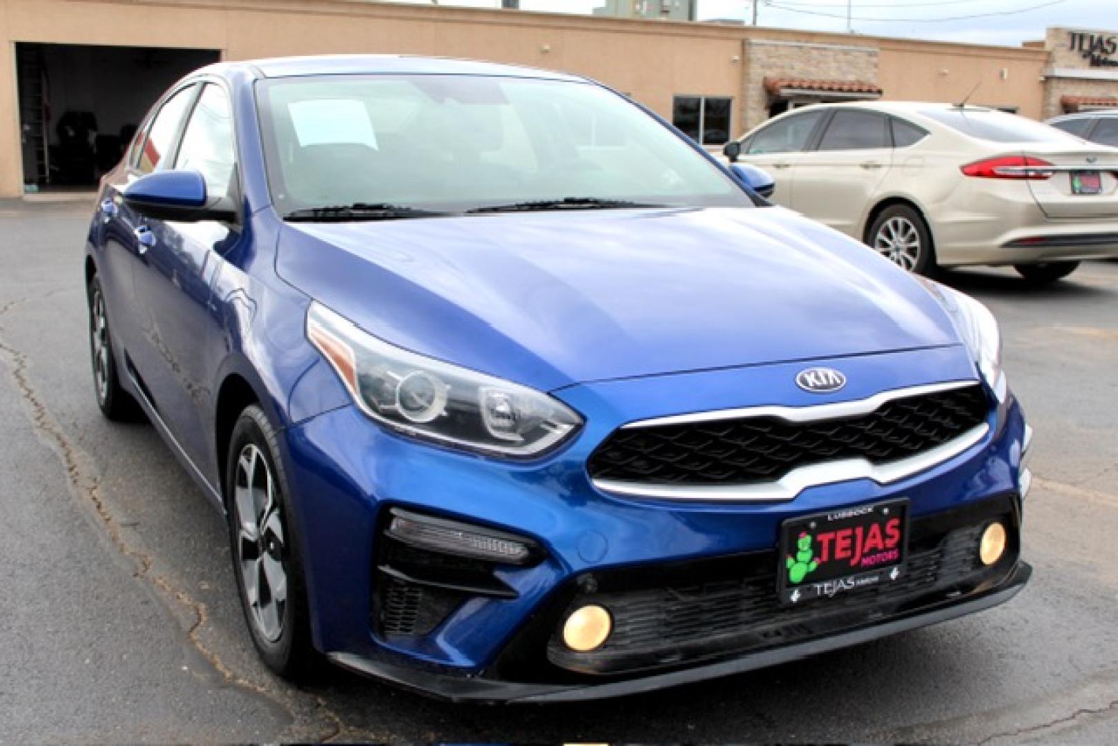 2019 BLUE Kia Forte LXS (3KPF24AD0KE) with an 2L I-4 DOHC, D-CVVT variable valve control, regular unleaded, engine with 147HP engine, located at 4110 Avenue Q, Lubbock, 79412, 33.556553, -101.855820 - 07/12/2025 KEY IN ENVELOPE GOD- Photo#0