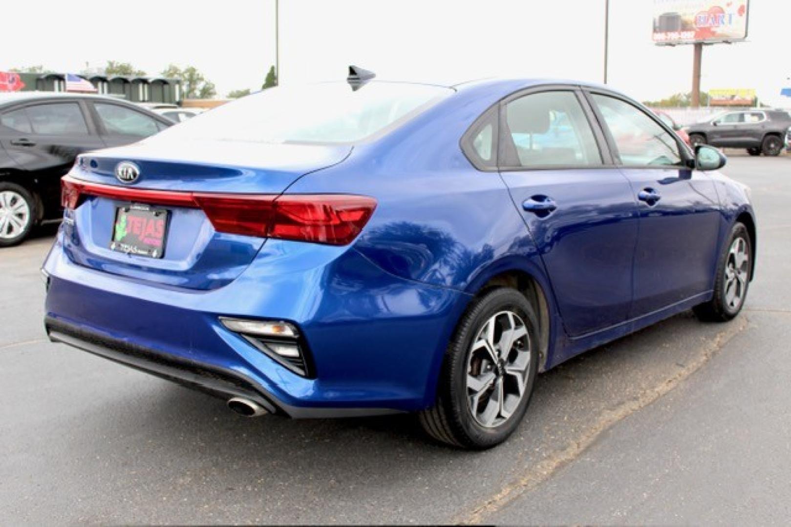 2019 BLUE Kia Forte LXS (3KPF24AD0KE) with an 2L I-4 DOHC, D-CVVT variable valve control, regular unleaded, engine with 147HP engine, located at 4110 Avenue Q, Lubbock, 79412, 33.556553, -101.855820 - 07/12/2025 KEY IN ENVELOPE GOD- Photo#3