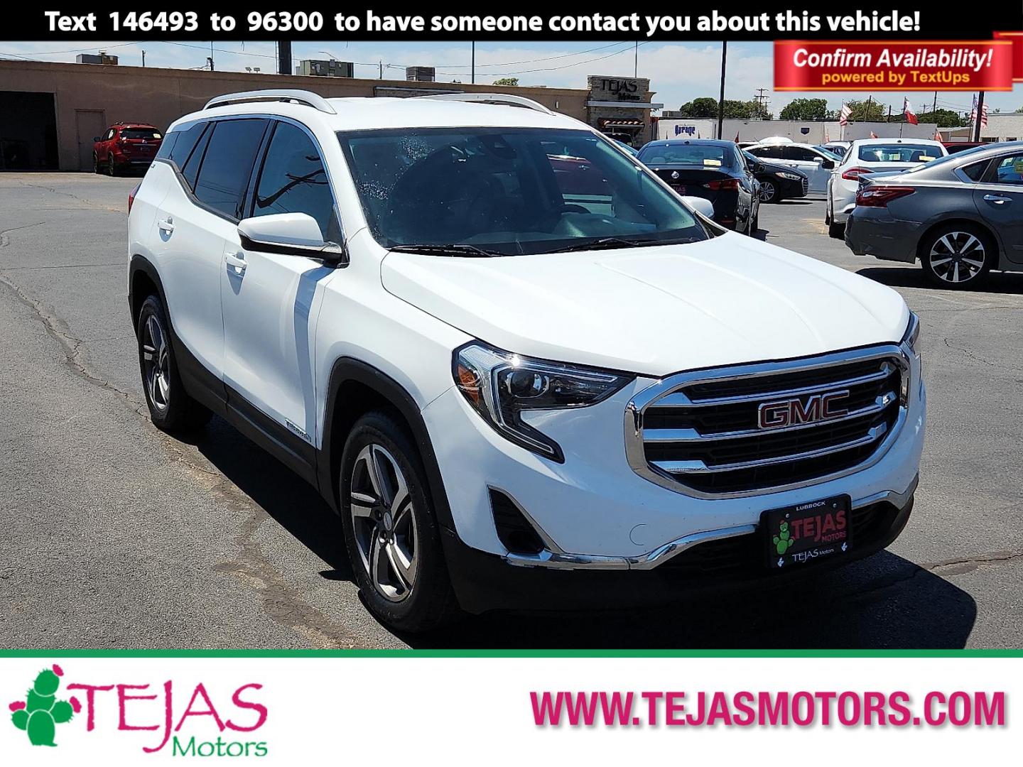 2020 Summit White - GAZ /Jet Black - H0Y GMC Terrain AWD SLT (3GKALVEV8LL) with an 1.5L I-4 gasoline direct injection, DOHC, variable valve control, intercooled turbo, regular unleaded, engine with 170HP engine, located at 4110 Avenue Q, Lubbock, 79412, 33.556553, -101.855820 - Photo#0