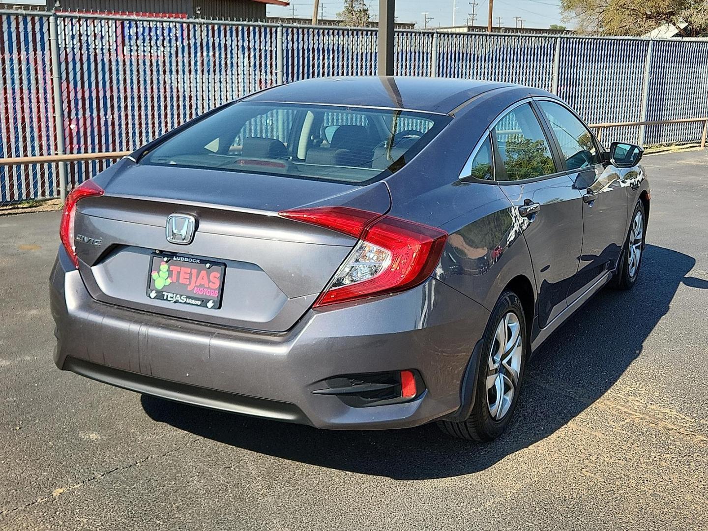 2017 GRAY Honda Civic LX (19XFC2F56HE) with an 2L I-4 DOHC, variable valve control, regular unleaded, engine with 158HP engine, located at 4110 Avenue Q, Lubbock, 79412, 33.556553, -101.855820 - 08/08/2025 KEY IN ENVELOPE GOD - Photo#1