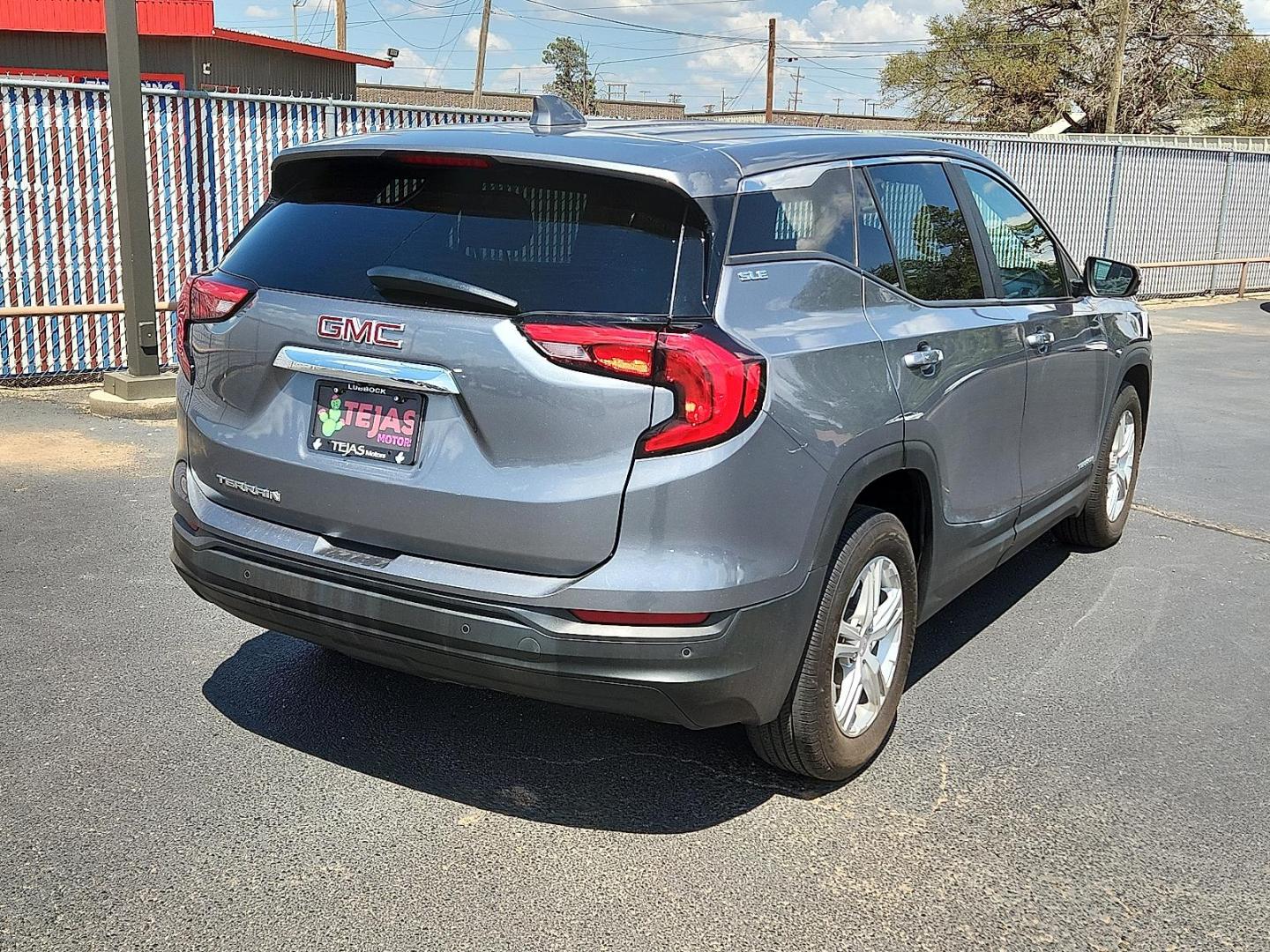 2021 GRAY GMC Terrain FWD SLE (3GKALMEV4ML) with an 1.5L I-4 gasoline direct injection, DOHC, VVT variable valve control, intercooled turbo, regular unleaded, engine with 170HP engine, located at 4110 Avenue Q, Lubbock, 79412, 33.556553, -101.855820 - 08/08/2025 KEY IN ENVELOPE GOD - Photo#1