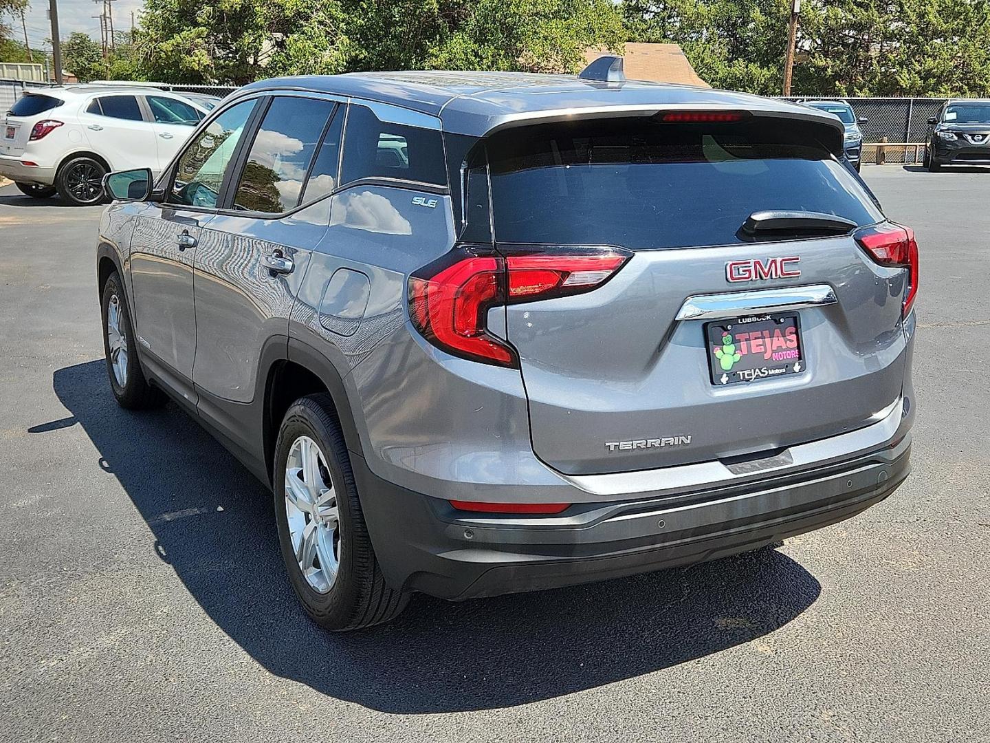 2021 GRAY GMC Terrain FWD SLE (3GKALMEV4ML) with an 1.5L I-4 gasoline direct injection, DOHC, VVT variable valve control, intercooled turbo, regular unleaded, engine with 170HP engine, located at 4110 Avenue Q, Lubbock, 79412, 33.556553, -101.855820 - 08/08/2025 KEY IN ENVELOPE GOD - Photo#2