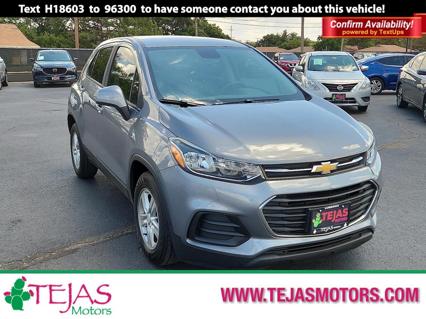 2020 GRAY Chevrolet Trax FWD LS (3GNCJKSB5LL) with an ECOTEC 1.4L I-4 DOHC, variable valve control, intercooled turbo, regular unleaded, engine with 138HP engine, located at 4110 Avenue Q, Lubbock, 79412, 33.556553, -101.855820 - Photo#0
