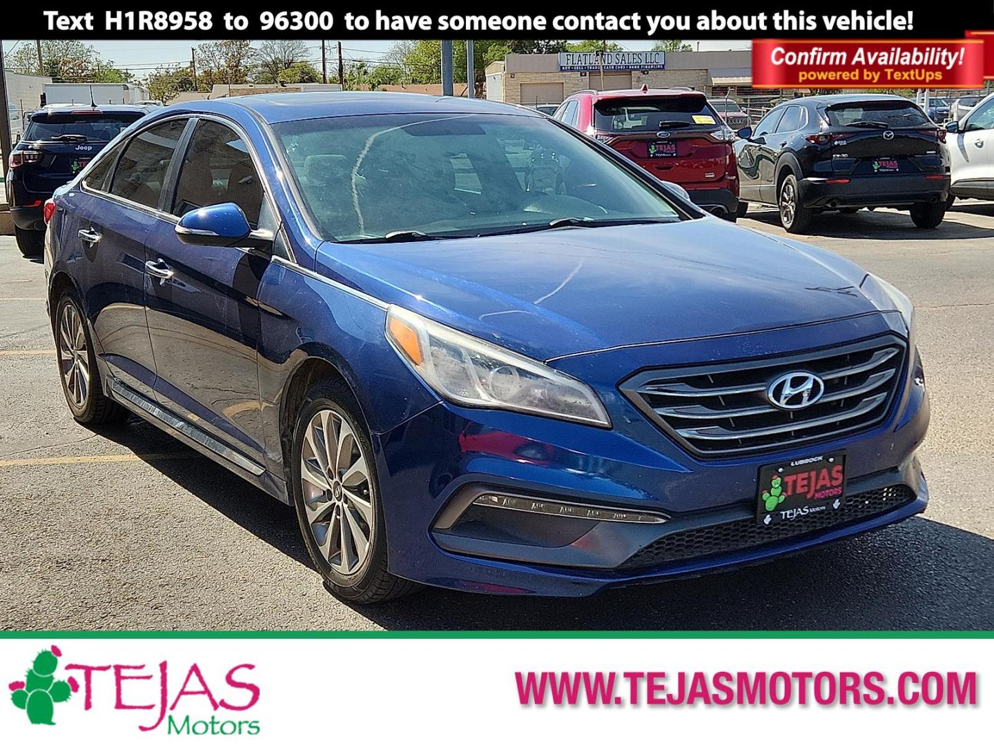 2016 BLUE /Beige - BB Hyundai Sonata Sport (5NPE34AF0GH) with an 2.4L I-4 gasoline direct injection, DOHC, variable valve control, regular unleaded, engine with 185HP engine, located at 4110 Avenue Q, Lubbock, 79412, 33.556553, -101.855820 - Photo#0