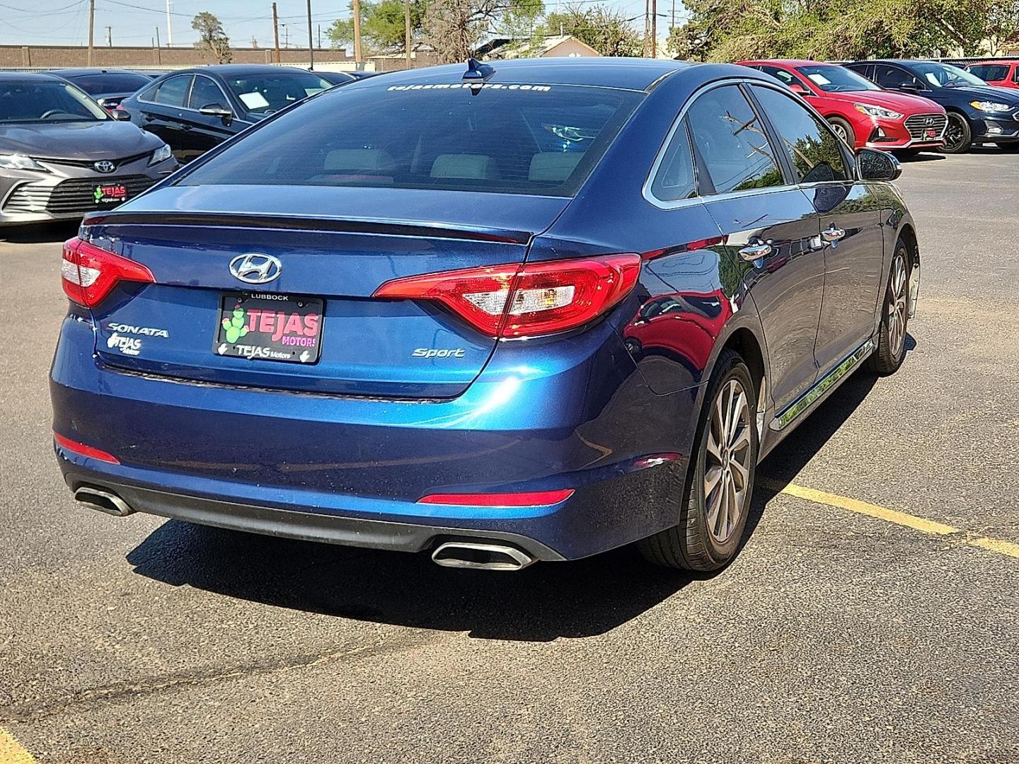 2016 BLUE /Beige - BB Hyundai Sonata Sport (5NPE34AF0GH) with an 2.4L I-4 gasoline direct injection, DOHC, variable valve control, regular unleaded, engine with 185HP engine, located at 4110 Avenue Q, Lubbock, 79412, 33.556553, -101.855820 - Photo#3