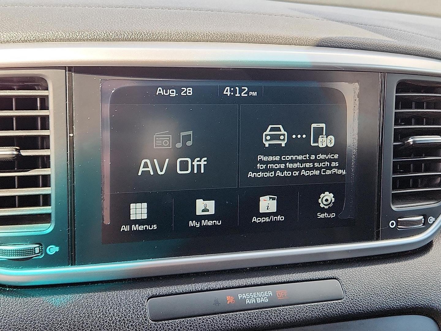 2020 BLACK Kia Sportage LX (KNDPMCAC6L7) with an Theta II 2.4L I-4 gasoline direct injection, DOHC, D-CVVT variable valve control, regular unleaded, engine with 181HP engine, located at 4110 Avenue Q, Lubbock, 79412, 33.556553, -101.855820 - 09/02/2025 KEY IN ENVELOPE GOD - Photo#8