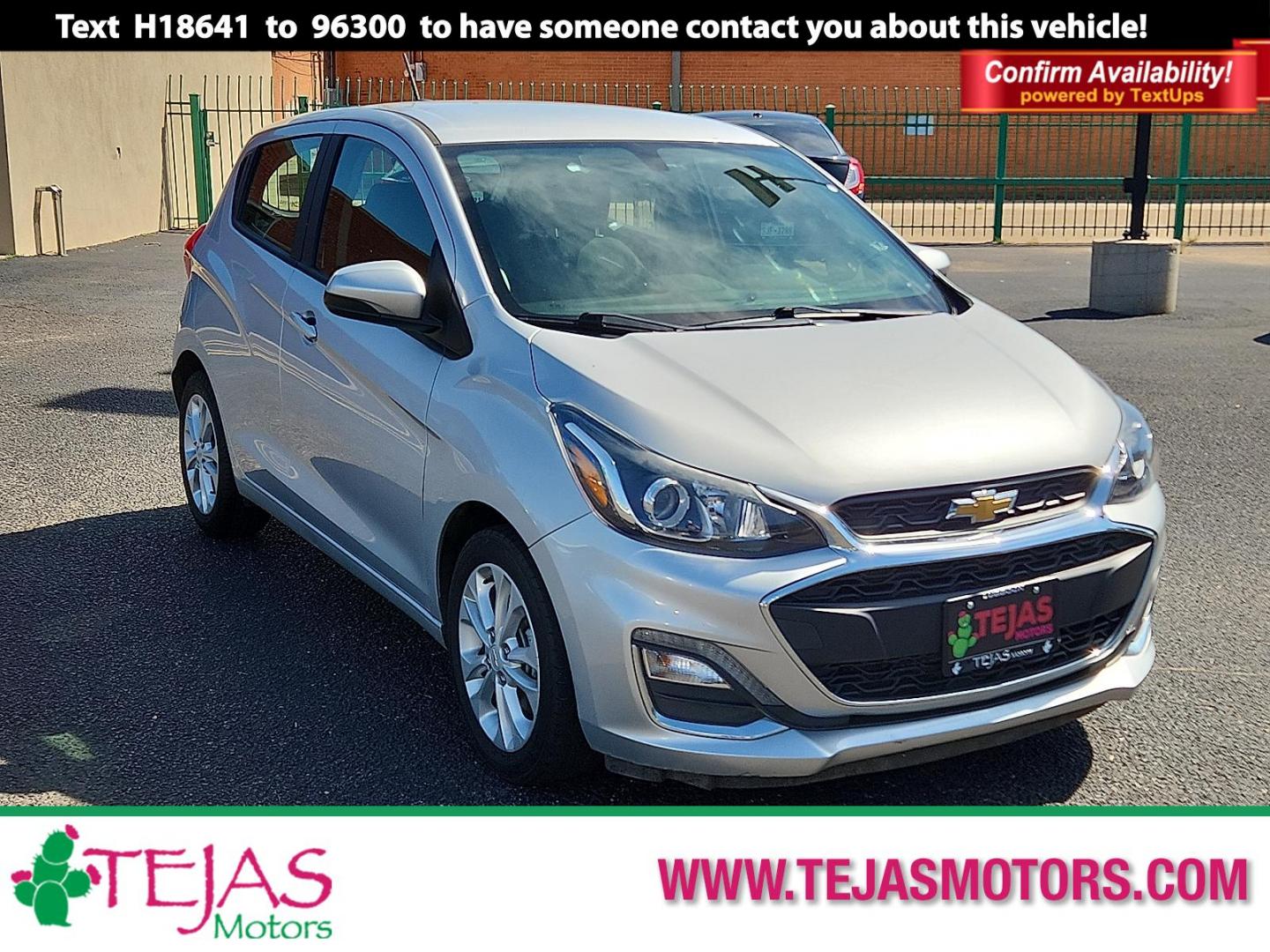 2020 SILVER Chevrolet Spark FWD 1LT Automatic (KL8CD6SA8LC) with an 1.4L I-4 DOHC, variable valve control, regular unleaded, engine with 98HP engine, located at 4110 Avenue Q, Lubbock, 79412, 33.556553, -101.855820 - 09/02/2025 KEY IN ENVELOPE GOD - Photo#0