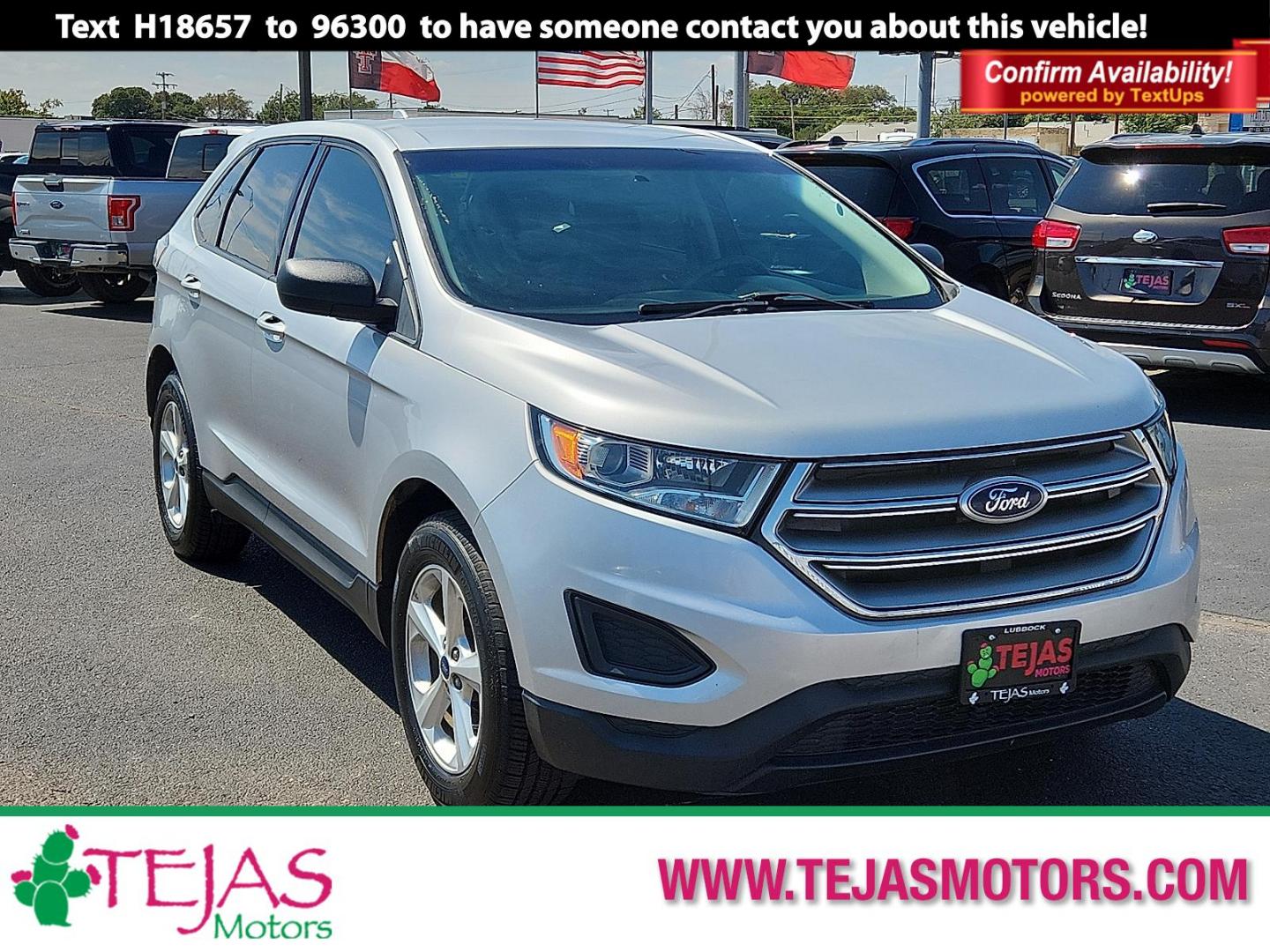 2017 SILVER Ford Edge SE (2FMPK4G97HB) with an EcoBoost 2L I-4 gasoline direct injection, DOHC, variable valve control, intercooled turbo, premium unleaded, engine with 245HP engine, located at 4110 Avenue Q, Lubbock, 79412, 33.556553, -101.855820 - Photo#0