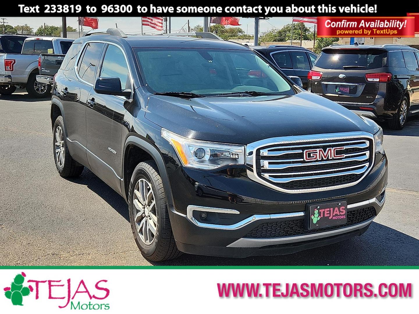 2019 Ebony Twilight Metallic - GB8 /Jet Black - H1T GMC Acadia SLE-2 (1GKKNLLS5KZ) with an 3.6L V-6 gasoline direct injection, DOHC, VVT variable valve control, regular unleaded, engine with cylinder deactivation and 310HP engine, located at 4110 Avenue Q, Lubbock, 79412, 33.556553, -101.855820 - Photo#0