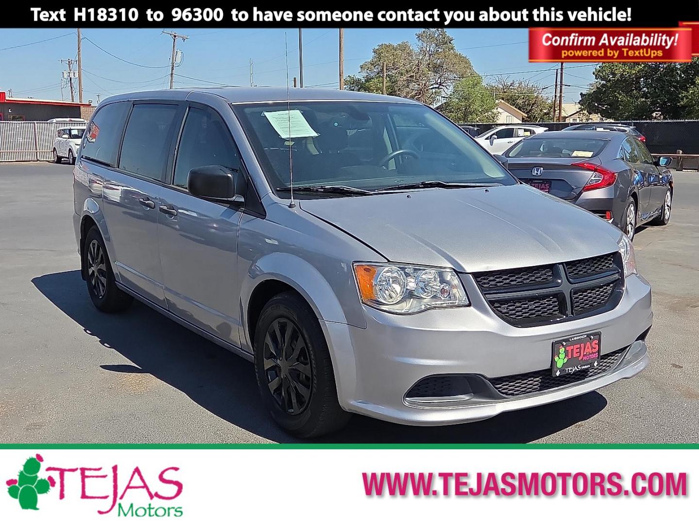 2019 Billet Clearcoat - PSC /Black - X9 Dodge Grand Caravan SE (2C4RDGBG5KR) with an Pentastar 3.6L V-6 DOHC, VVT variable valve control, regular unleaded, engine with 283HP engine, located at 4110 Avenue Q, Lubbock, 79412, 33.556553, -101.855820 - Photo#0