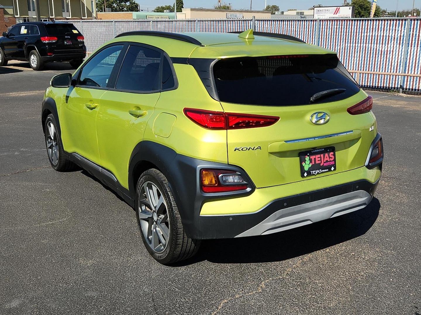 2020 GREEN Hyundai Kona Ultimate (KM8K53A5XLU) with an Gamma 1.6L I-4 gasoline direct injection, DOHC, variable valve control, intercooled turbo, regular unleaded, engine with 175HP engine, located at 4110 Avenue Q, Lubbock, 79412, 33.556553, -101.855820 - Photo#2