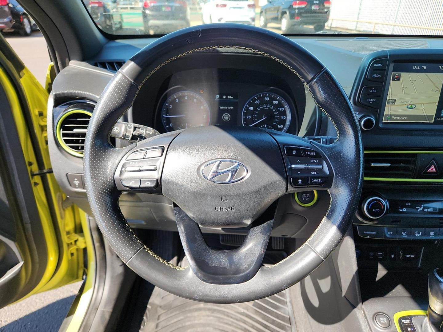 2020 GREEN Hyundai Kona Ultimate (KM8K53A5XLU) with an Gamma 1.6L I-4 gasoline direct injection, DOHC, variable valve control, intercooled turbo, regular unleaded, engine with 175HP engine, located at 4110 Avenue Q, Lubbock, 79412, 33.556553, -101.855820 - Photo#10