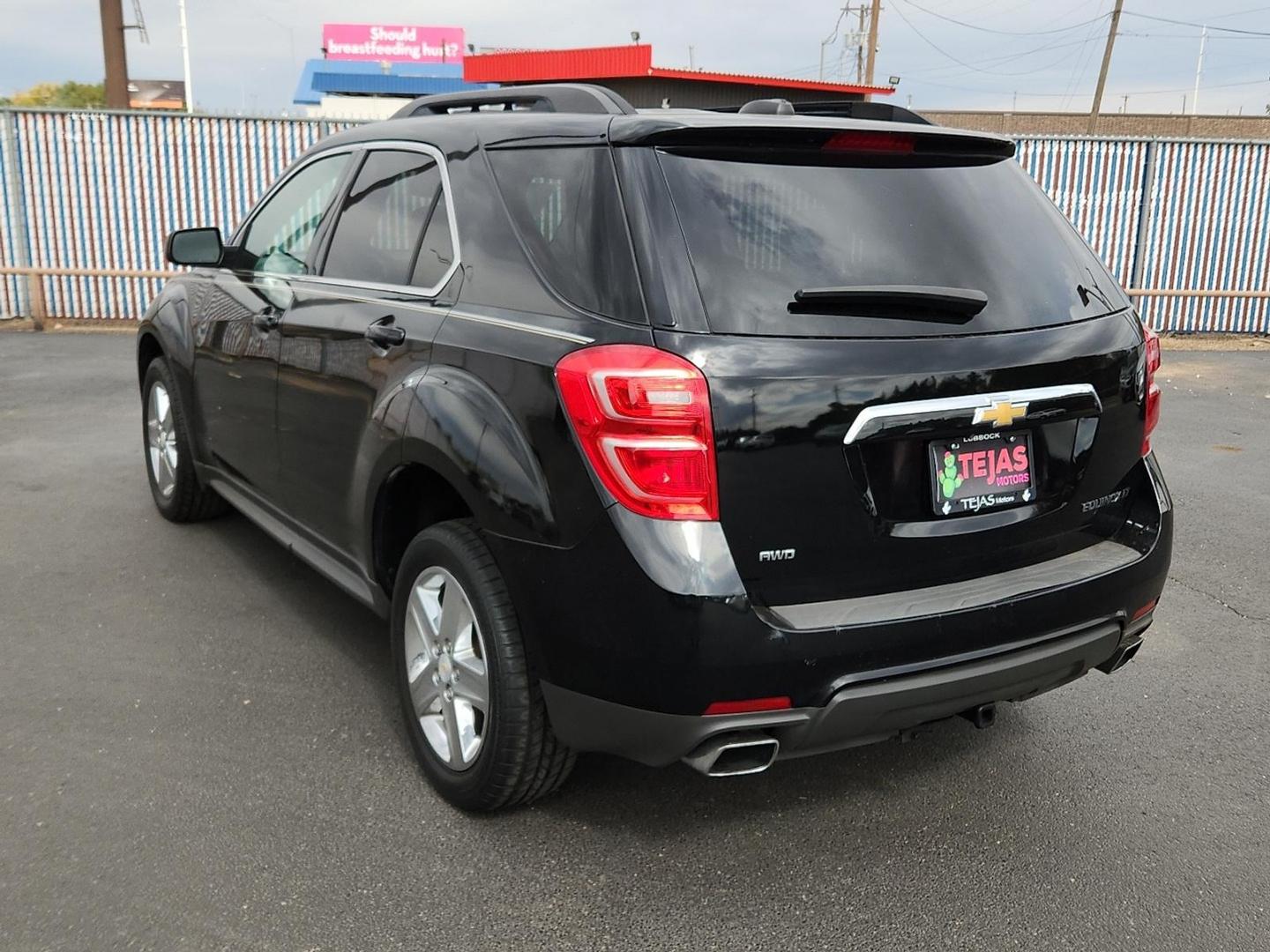 2016 Black Chevrolet Equinox LT (2GNFLFE34G6) with an 3.6L V-6 gasoline direct injection, DOHC, variable valve control, regular unleaded, engine with 301HP engine, located at 4110 Avenue Q, Lubbock, 79412, 33.556553, -101.855820 - 10/28/2025 KEY IN ENVELOPE GOD - Photo#2