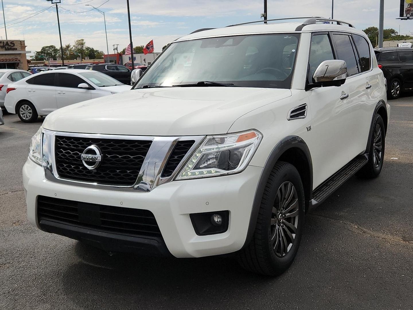 2018 WHITE Nissan Armada Platinum (JN8AY2NF9J9) with an Endurance 5.6L V-8 gasoline direct injection, VVEL DOHC, variable valve control, regular unleaded, engine with 390HP engine, located at 4110 Avenue Q, Lubbock, 79412, 33.556553, -101.855820 - 10/28/2025 KEY IN ENVELOPE GOD - Photo#3