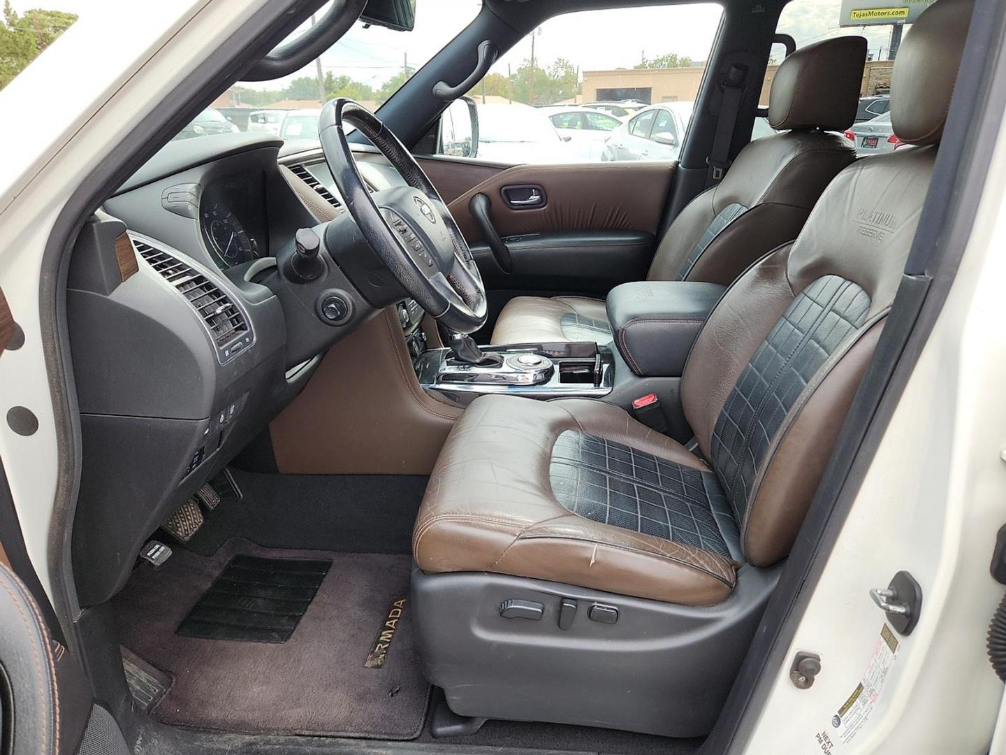 2018 WHITE Nissan Armada Platinum (JN8AY2NF9J9) with an Endurance 5.6L V-8 gasoline direct injection, VVEL DOHC, variable valve control, regular unleaded, engine with 390HP engine, located at 4110 Avenue Q, Lubbock, 79412, 33.556553, -101.855820 - 10/28/2025 KEY IN ENVELOPE GOD - Photo#6