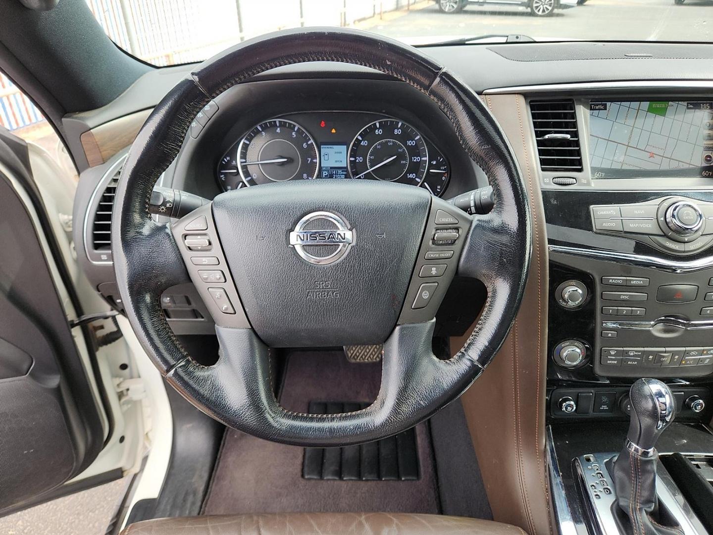 2018 WHITE Nissan Armada Platinum (JN8AY2NF9J9) with an Endurance 5.6L V-8 gasoline direct injection, VVEL DOHC, variable valve control, regular unleaded, engine with 390HP engine, located at 4110 Avenue Q, Lubbock, 79412, 33.556553, -101.855820 - 10/28/2025 KEY IN ENVELOPE GOD - Photo#11