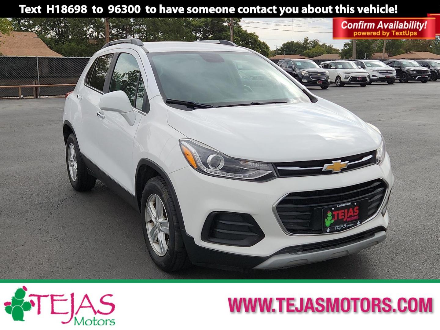 2019 WHITE Chevrolet Trax LT (3GNCJLSBXKL) with an Ecotec 1.4L I-4 DOHC, variable valve control, intercooled turbo, regular unleaded, engine with 138HP engine, located at 4110 Avenue Q, Lubbock, 79412, 33.556553, -101.855820 - 10/28/2025 DUPLICATE PROXY HS - Photo#0