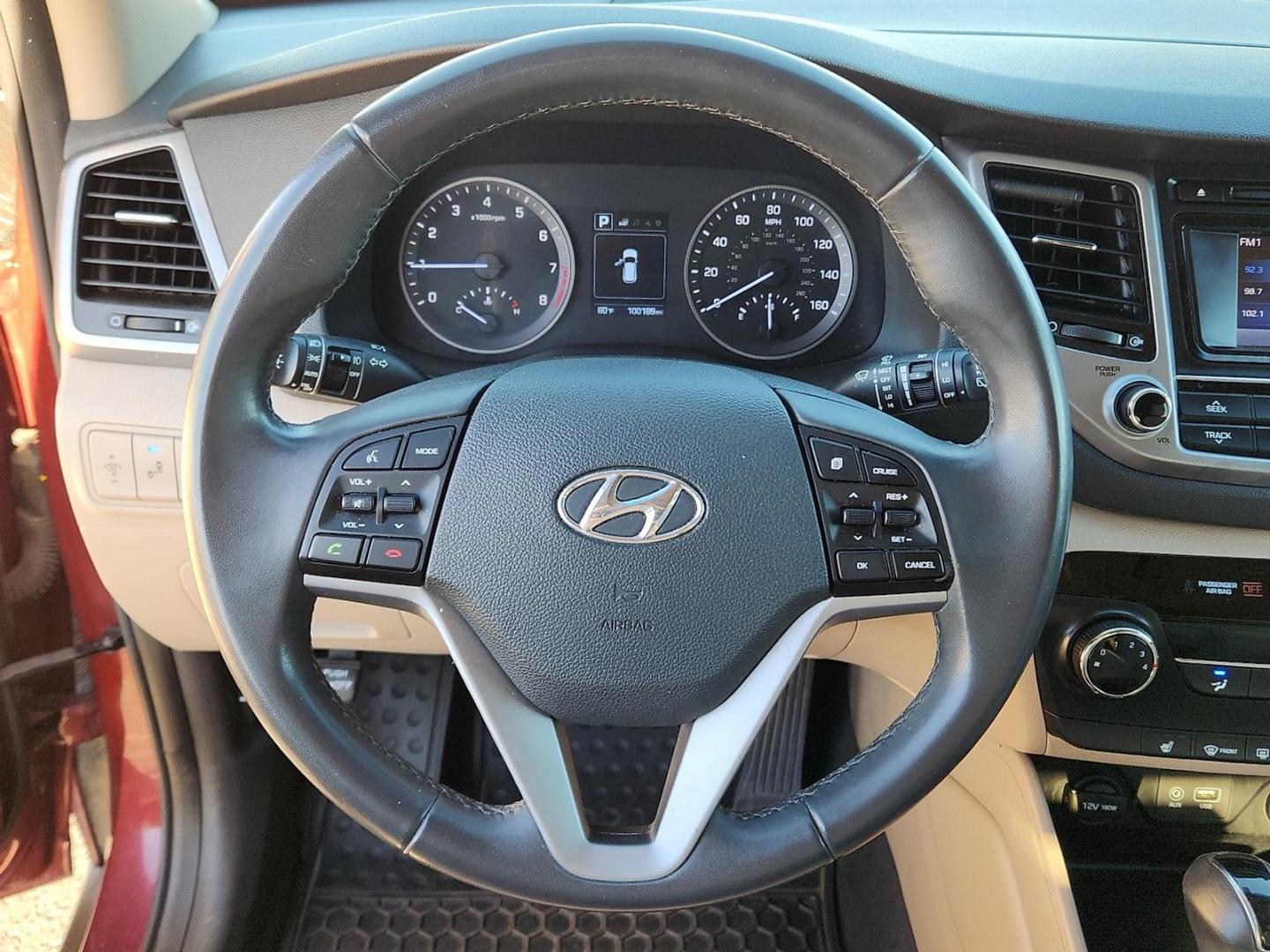 2017 RED Hyundai Tucson Sport (KM8J33A21HU) with an 1.6L I-4 gasoline direct injection, DOHC, D-CVVT variable valve control, intercooled turbo, regular unleaded, engine with 175HP engine, located at 4110 Avenue Q, Lubbock, 79412, 33.556553, -101.855820 - 11/06/2025 KEY IN ENVELOPE GOD - Photo#10