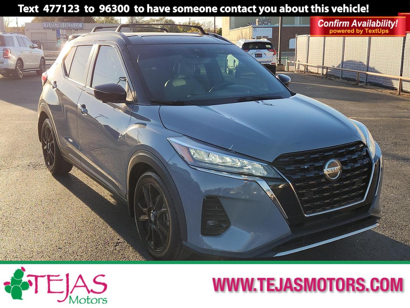 2021 Super Black - KH3 /Charcoal - G Nissan Kicks SR Xtronic CVT (3N1CP5DVXML) with an 1.6L I-4 DOHC, CVTCS variable valve control, regular unleaded, engine with 122HP engine, located at 4110 Avenue Q, Lubbock, 79412, 33.556553, -101.855820 - 11/08/2025 KEY IN ENVELOPE GOD - Photo#0
