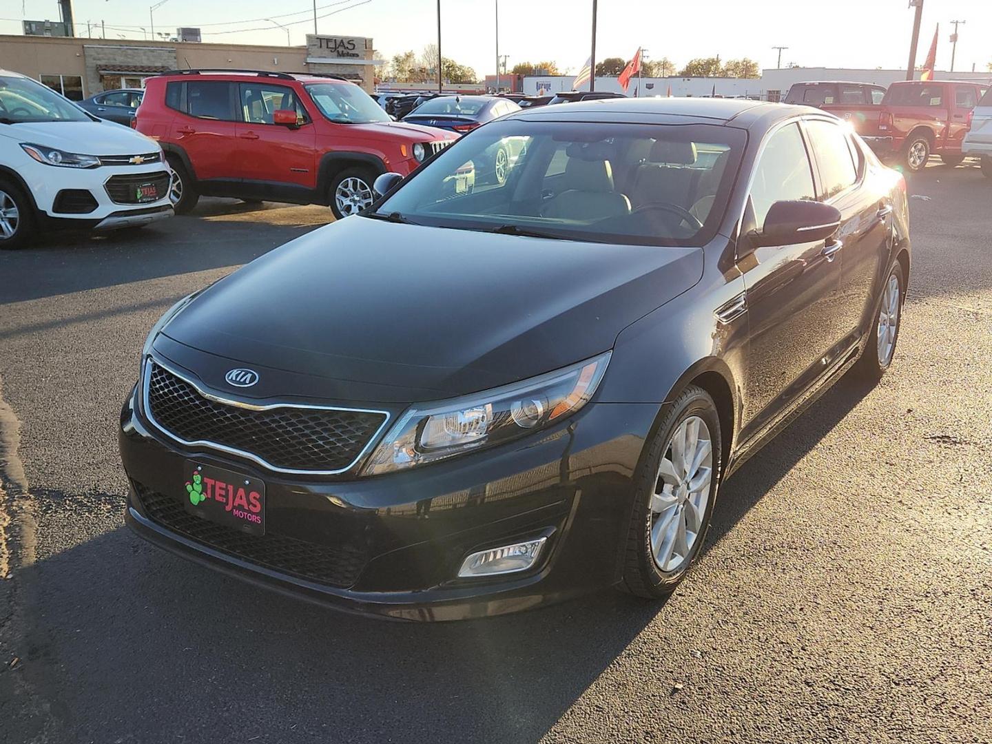 2015 Ebony Black - EB /Beige - UP Kia Optima EX (5XXGN4A77FG) with an Theta II 2.4L I-4 gasoline direct injection, DOHC, variable valve control, regular unleaded, engine with 192HP engine, located at 4110 Avenue Q, Lubbock, 79412, 33.556553, -101.855820 - 11/08/2025 KEY IN ENVELOPE GOD - Photo#1