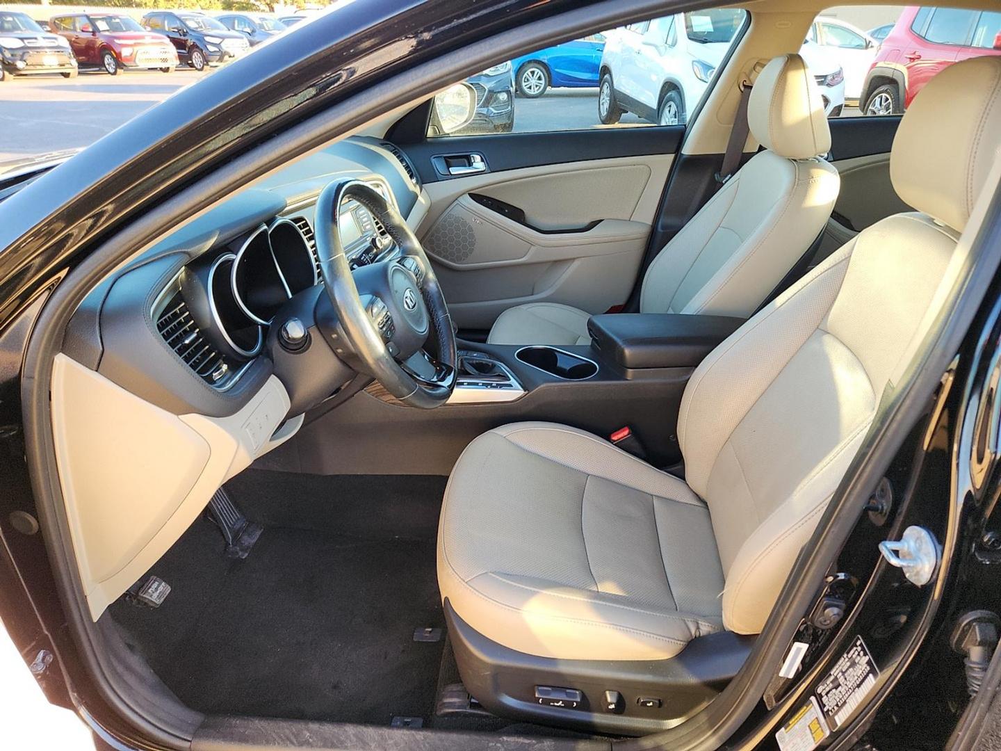 2015 Ebony Black - EB /Beige - UP Kia Optima EX (5XXGN4A77FG) with an Theta II 2.4L I-4 gasoline direct injection, DOHC, variable valve control, regular unleaded, engine with 192HP engine, located at 4110 Avenue Q, Lubbock, 79412, 33.556553, -101.855820 - 11/08/2025 KEY IN ENVELOPE GOD - Photo#6