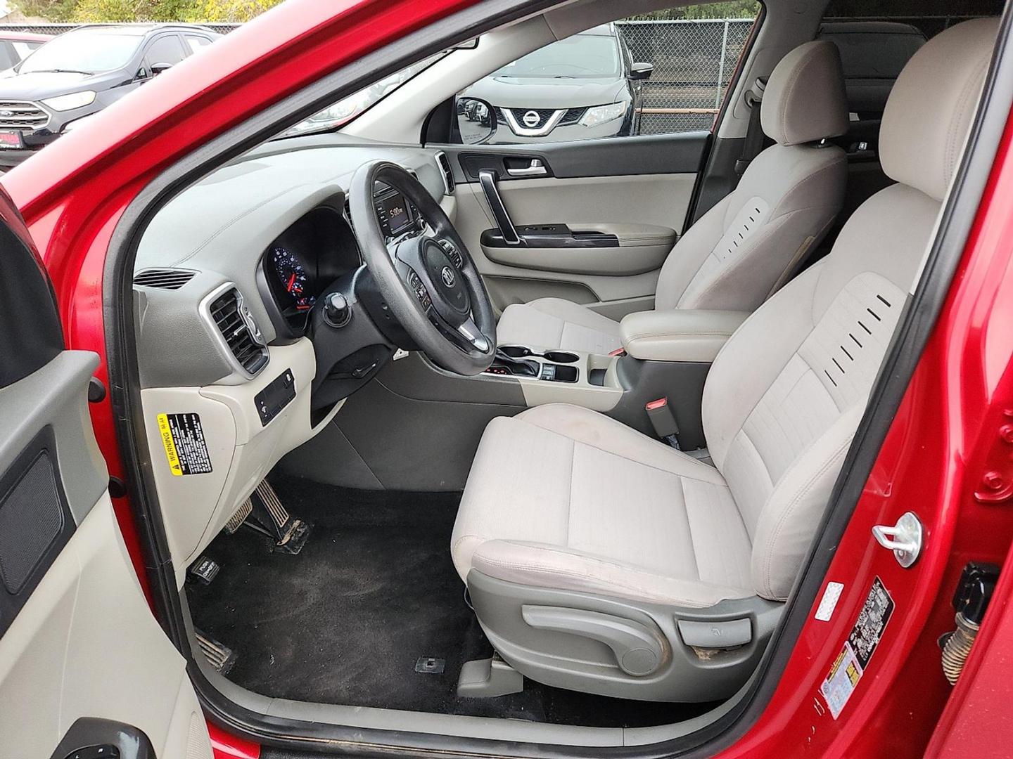 2018 RED Kia Sportage LX (KNDPMCAC0J7) with an Theta II 2.4L I-4 gasoline direct injection, DOHC, D-CVVT variable valve control, regular unleaded, engine with 181HP engine, located at 4110 Avenue Q, Lubbock, 79412, 33.556553, -101.855820 - 11/20/2025 key in envelope god - Photo#6